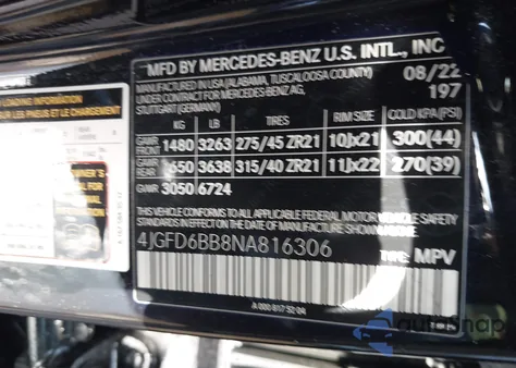 2022 Mercedes-Benz Amg Gle 53 Coupe 4Matic z USA, uszkodzony, nr VIN 4JGFD6BB8NA816306